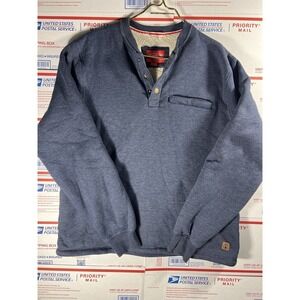 Coleman Men's Blue Sherpa Lined 1/4 Snap Pullover Sweat Shirt Size‎ L
